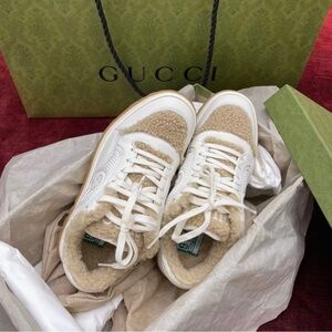 Gucci Cream and Tan Women's Sneakers